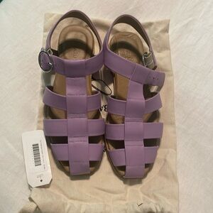 Poppy Barley The Fisherman Sandal ultraviolet size 8 leather